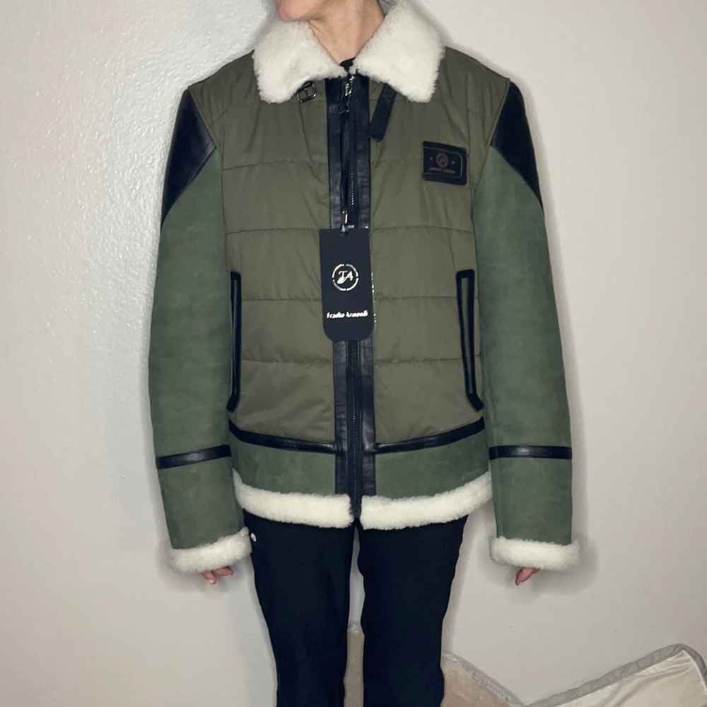 Frank Armondi Limited Edition Winter Leather Fur Coat Size XL